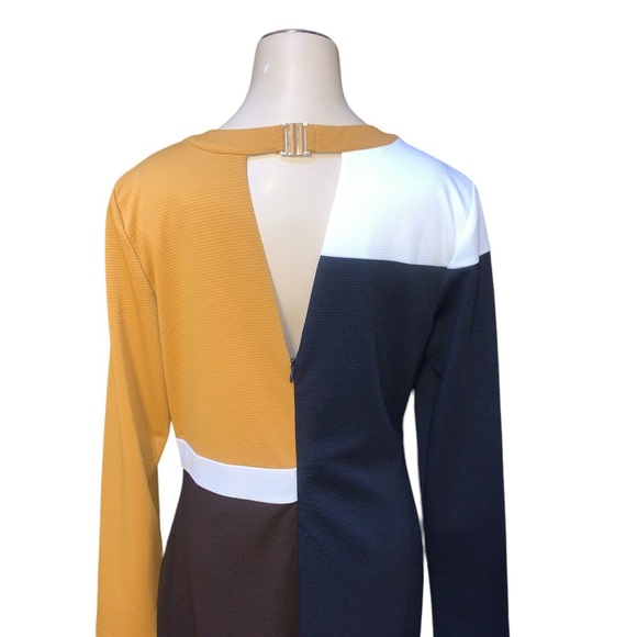 ANTHROPOLOGIE Hutch Color Block Midi Slit Dress Size L - Picture 5 of 15